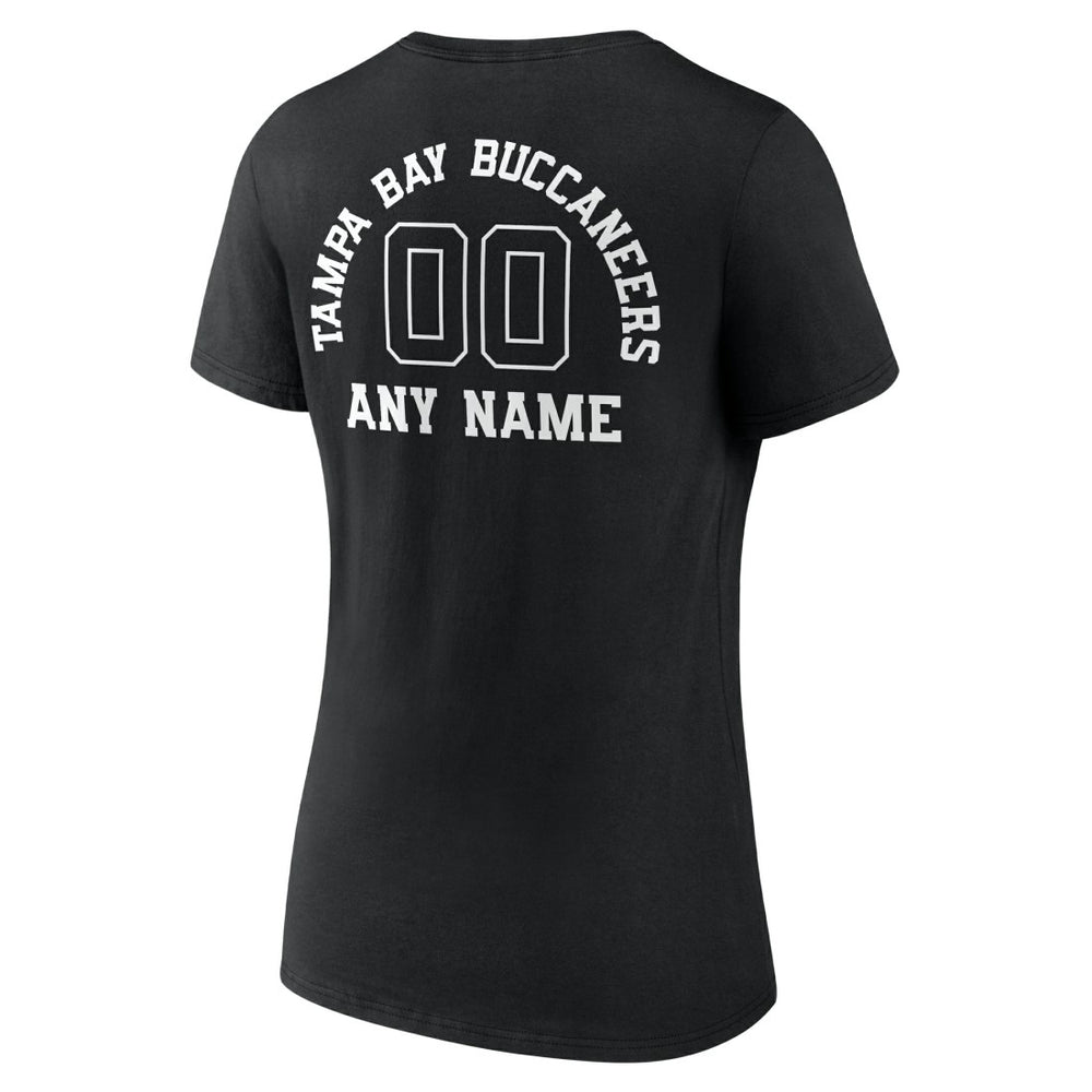 Women's Personalized Name & Number Monochrome V-Neck T-Shirt - Tampa Bay Buccaneers T-shirts