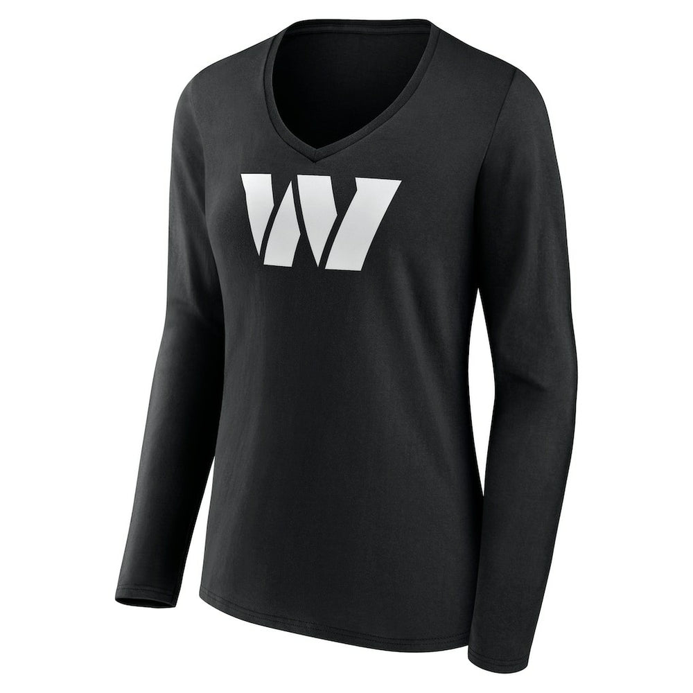 Women's Personalized Name & Number Monochrome Long Sleeve V-Neck T-Shirt - Washington Commanders T-shirts