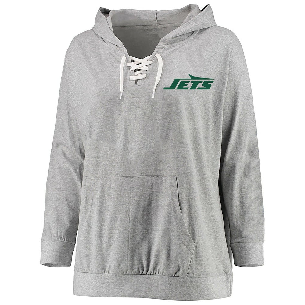 Women's Plus Size Lace-up Pullover Hoodie - New York Jets Hoodies