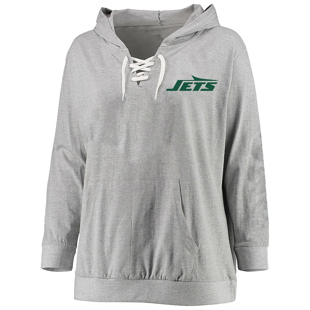 Women's Plus Size Lace-up Pullover Hoodie - New York Jets Hoodies