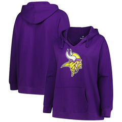 Women's Plus Size V-Neck Pullover Hoodie - Minnesota Vikings Hoodies