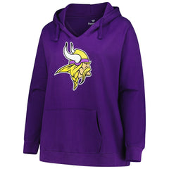 Women's Plus Size V-Neck Pullover Hoodie - Minnesota Vikings Hoodies