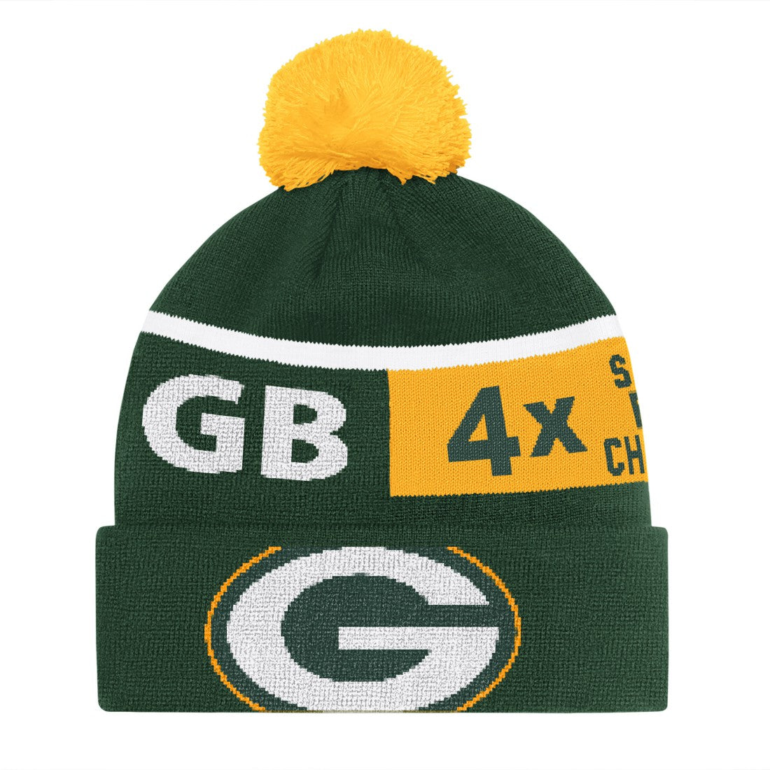 Starter Unisex Chyron Cuffed Knit Hat with Pom - Green Bay Packers Hats