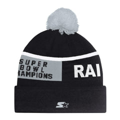 Starter Unisex Chyron Cuffed Knit Hat with Pom - Las Vegas Raiders Hats