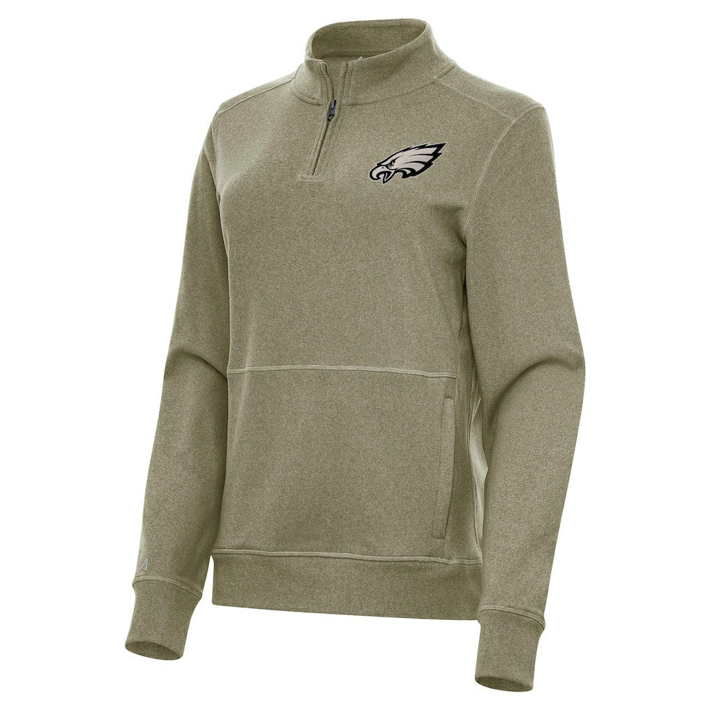Antigua Women's Crush Quarter-Zip Top - Philadelphia Eagles Tops