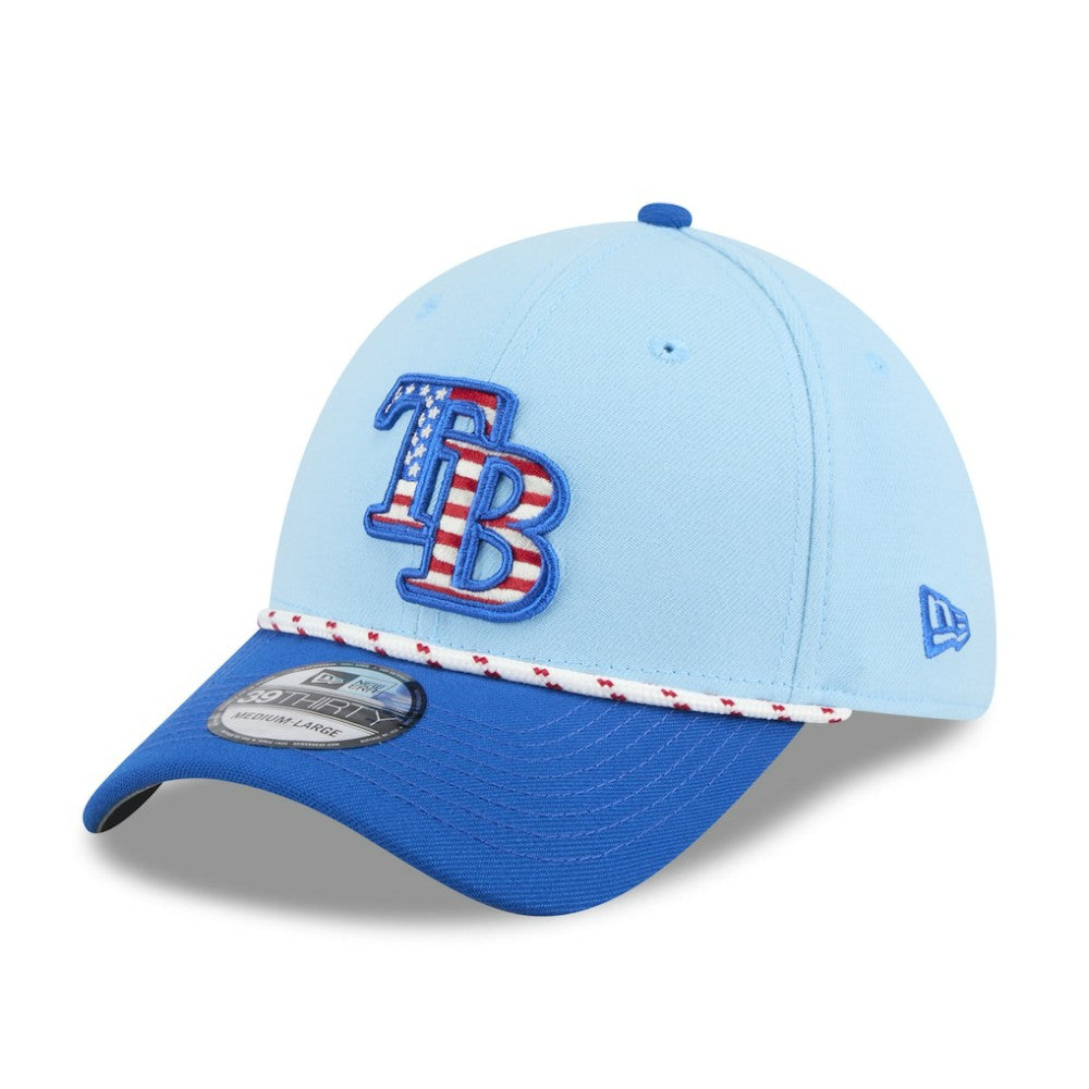 Light Blue/Blue Tampa Bay Rays New Era 2025 Fourth of July 39THIRTY Flex Hat