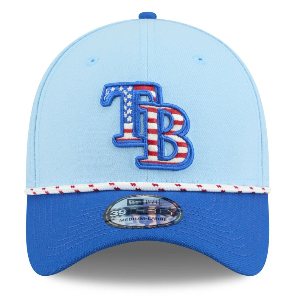Light Blue/Blue Tampa Bay Rays New Era 2025 Fourth of July 39THIRTY Flex Hat