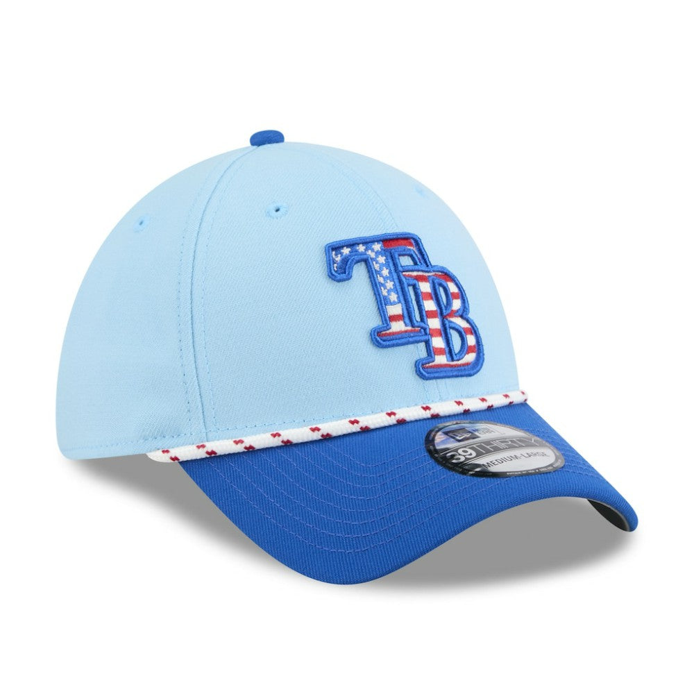 Light Blue/Blue Tampa Bay Rays New Era 2025 Fourth of July 39THIRTY Flex Hat