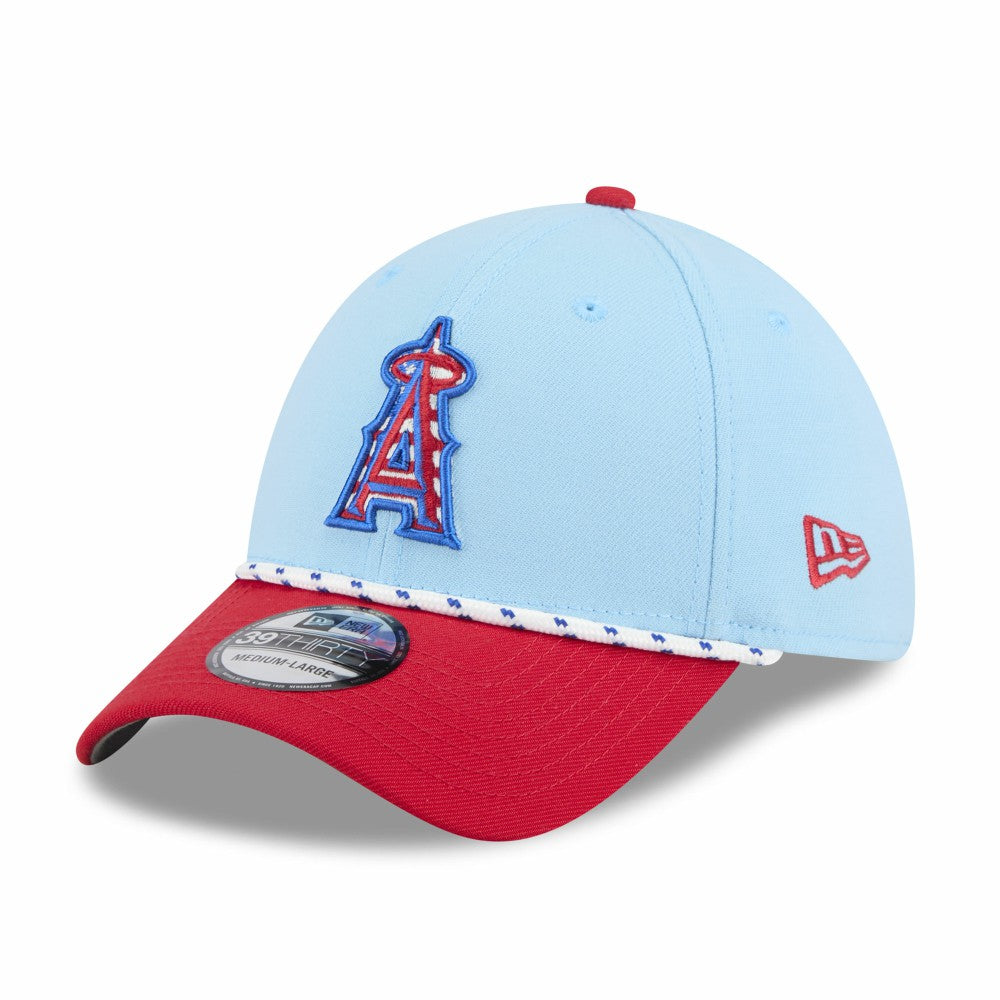Light Blue/Red Los Angeles Angels New Era 2025 Fourth of July 39THIRTY Flex Hat