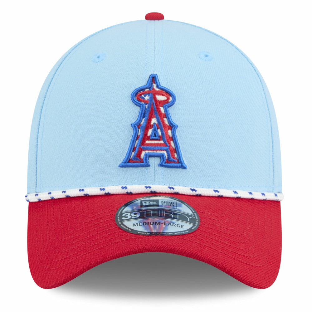 Light Blue/Red Los Angeles Angels New Era 2025 Fourth of July 39THIRTY Flex Hat