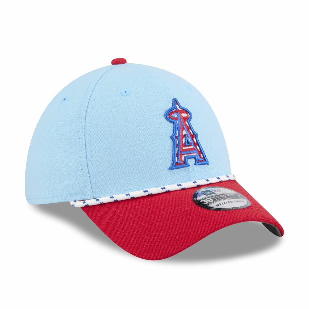 Light Blue/Red Los Angeles Angels New Era 2025 Fourth of July 39THIRTY Flex Hat