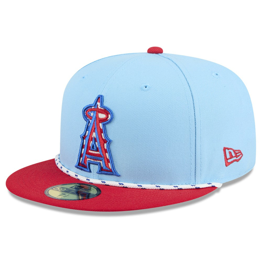 Light Blue/Red Los Angeles Angels New Era 2025 Fourth of July 59FIFTY Fitted Hat