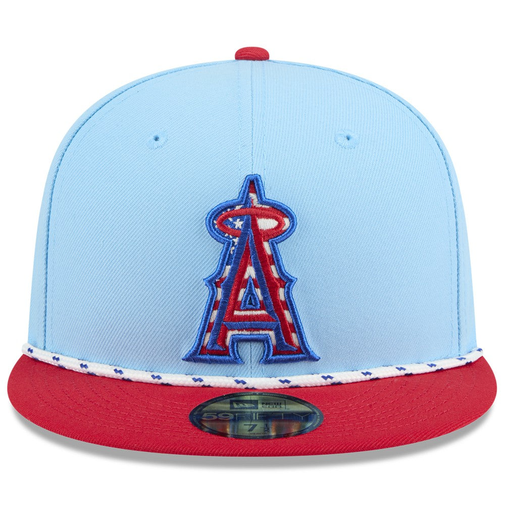 Light Blue/Red Los Angeles Angels New Era 2025 Fourth of July 59FIFTY Fitted Hat