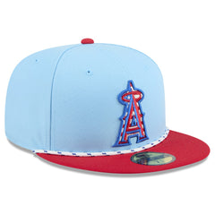 Light Blue/Red Los Angeles Angels New Era 2025 Fourth of July 59FIFTY Fitted Hat