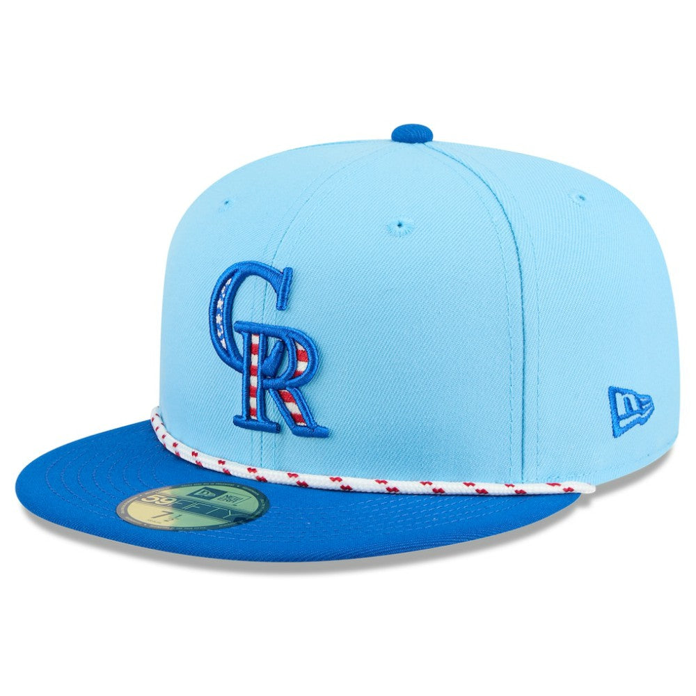 Light Blue/Blue Colorado Rockies New Era 2025 Fourth of July 59FIFTY Fitted Hat