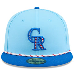 Light Blue/Blue Colorado Rockies New Era 2025 Fourth of July 59FIFTY Fitted Hat
