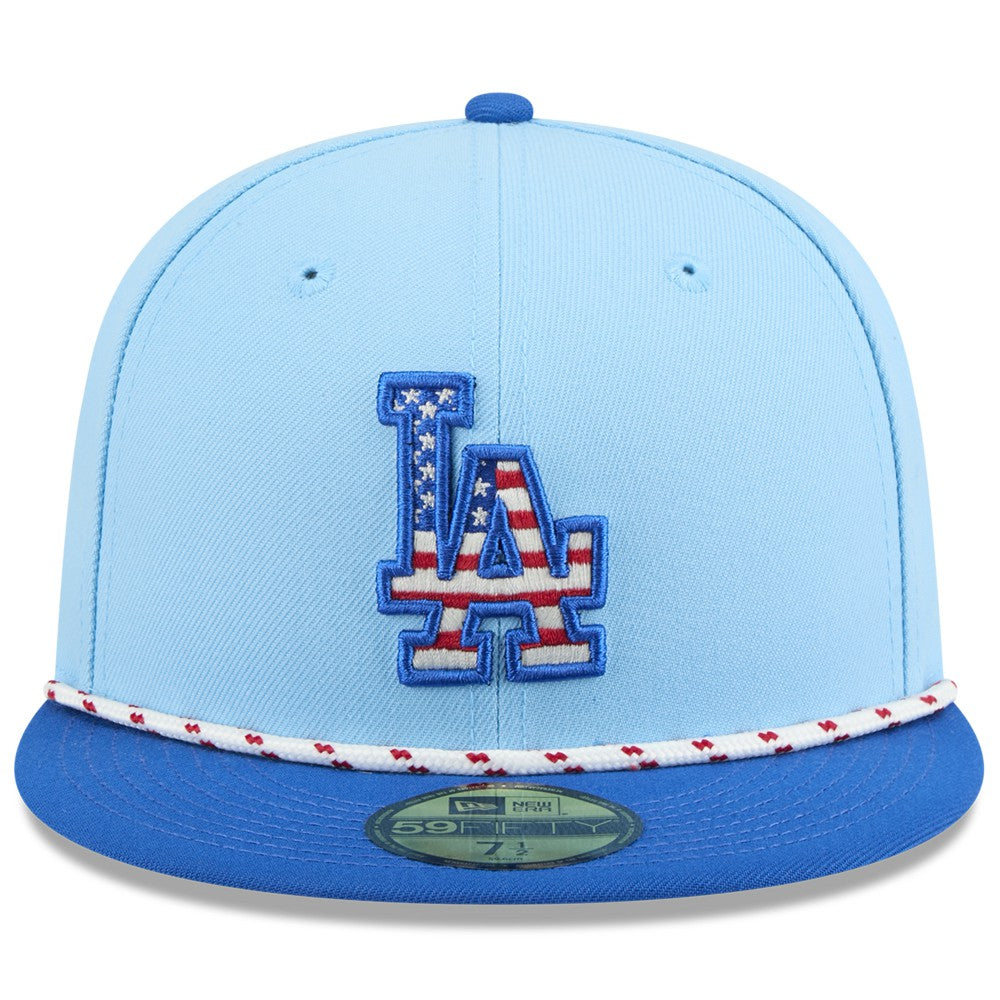 Light Blue/Royal Los Angeles Dodgers New Era 2025 Fourth of July 59FIFTY Fitted Hat