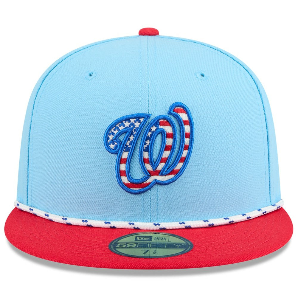 Light Blue/Red Washington Nationals New Era 2025 Fourth of July 59FIFTY Fitted Hat