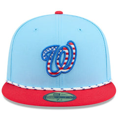 Light Blue/Red Washington Nationals New Era 2025 Fourth of July 59FIFTY Fitted Hat