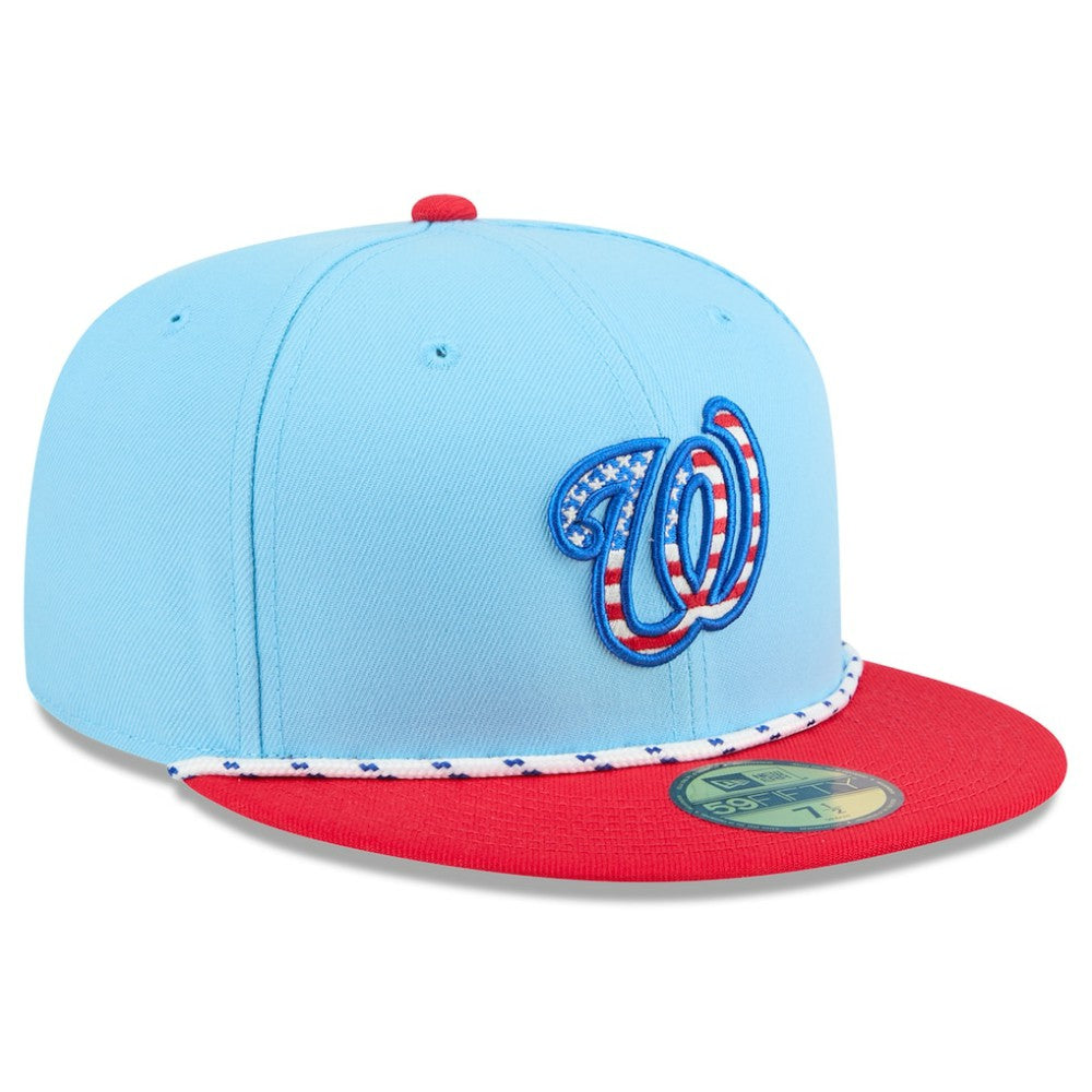 Light Blue/Red Washington Nationals New Era 2025 Fourth of July 59FIFTY Fitted Hat