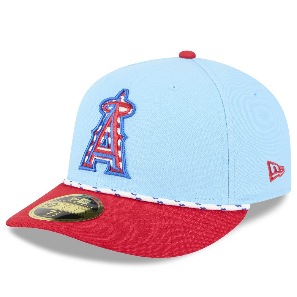 Light Blue/Red Los Angeles Angels New Era 2025 Fourth of July Low Profile 59FIFTY Fitted Hat