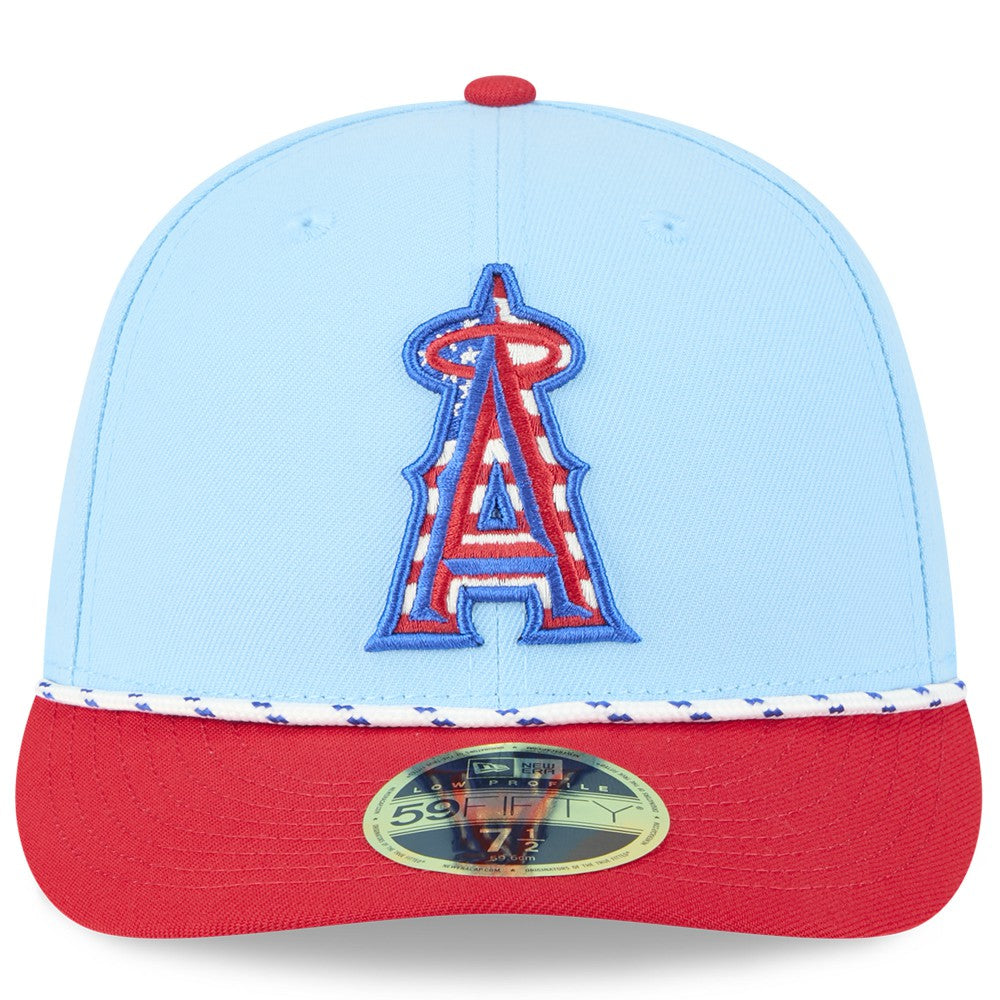Light Blue/Red Los Angeles Angels New Era 2025 Fourth of July Low Profile 59FIFTY Fitted Hat