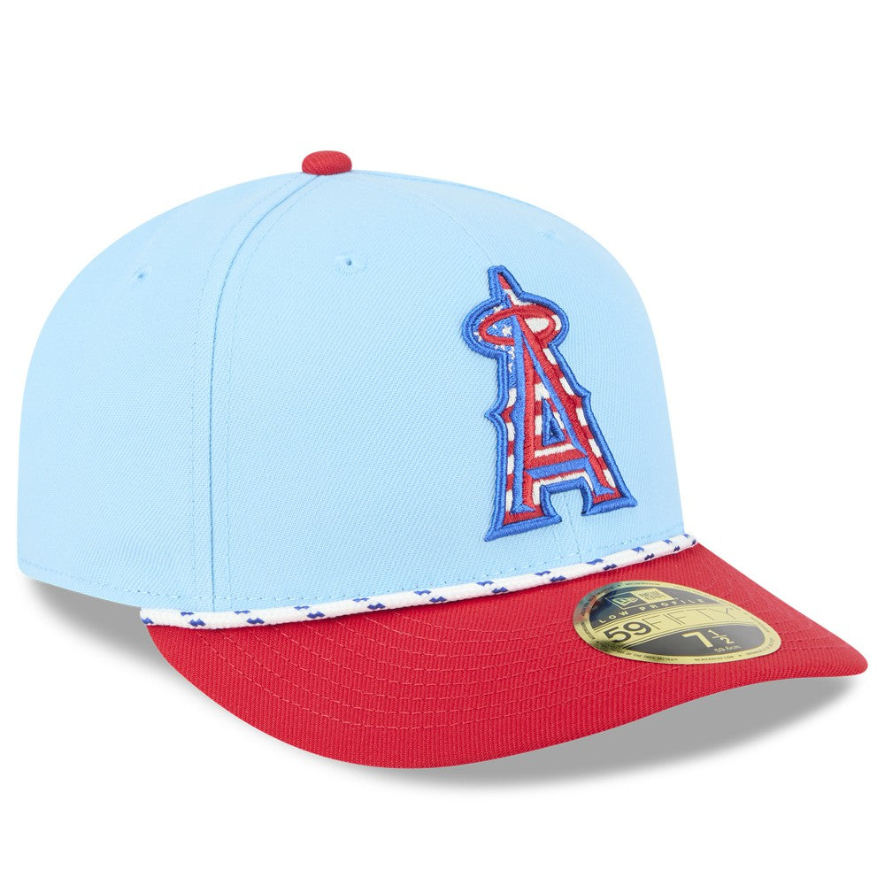 Light Blue/Red Los Angeles Angels New Era 2025 Fourth of July Low Profile 59FIFTY Fitted Hat