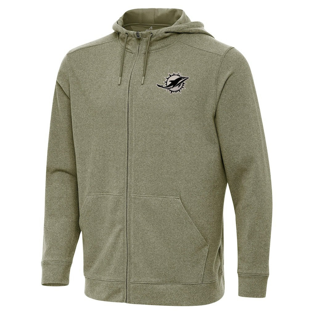 Antigua Effortless Full-Zip Hoodie Jacket - Miami Dolphins Hoodies