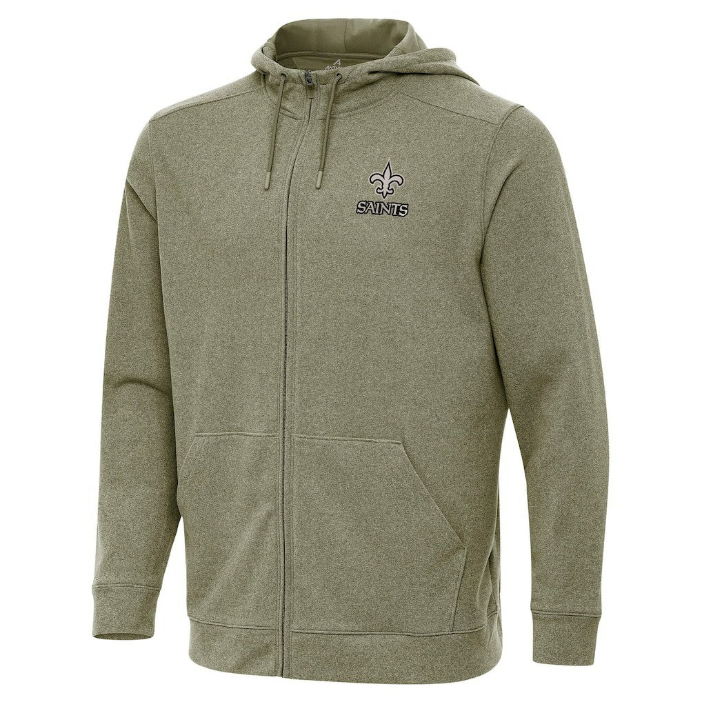 Antigua Effortless Full-Zip Hoodie Jacket - New Orleans Saints Hoodies