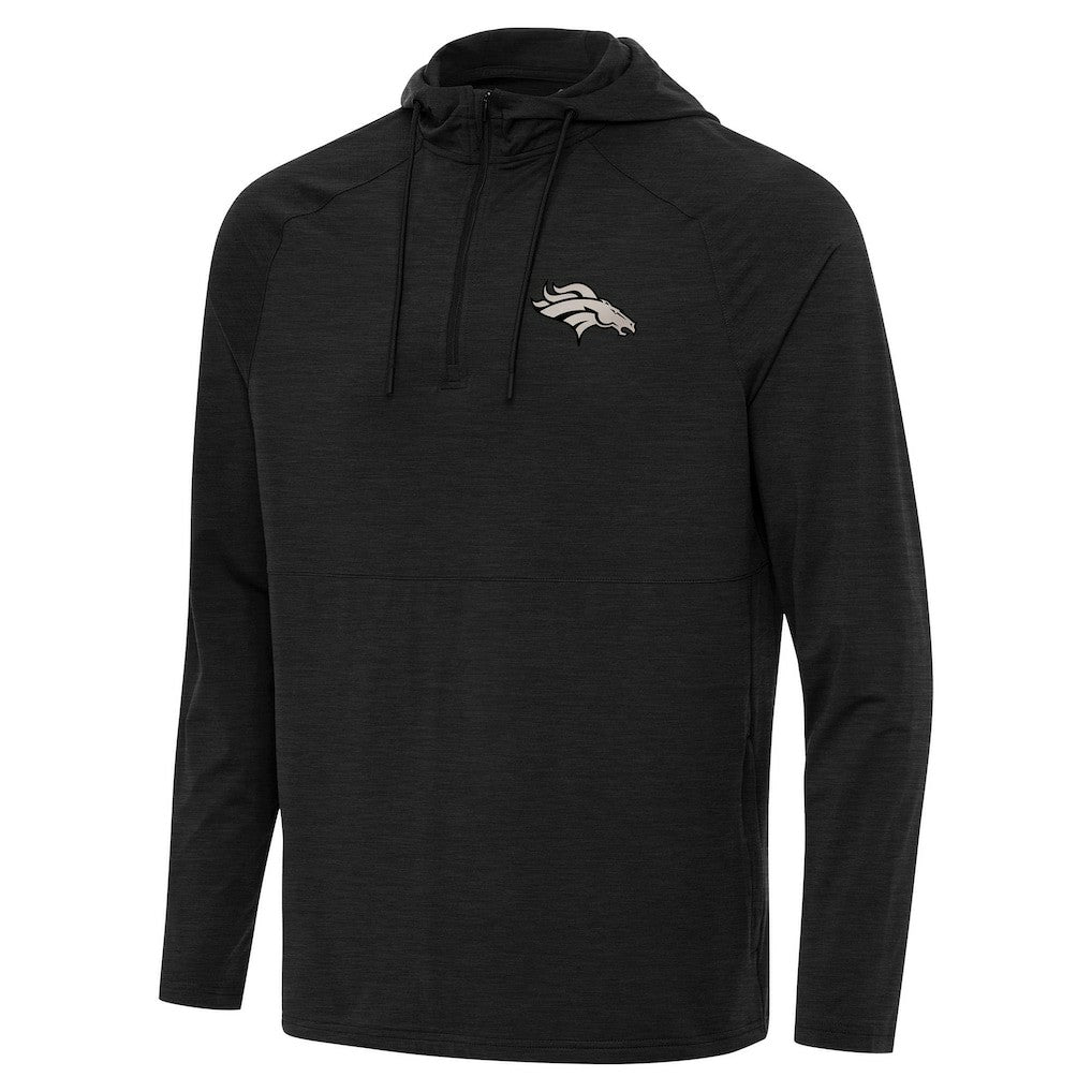 Antigua Spikes Raglan Quarter-Zip Hoodie - Denver Broncos Hoodies