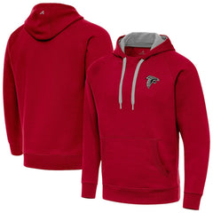 Antigua Brushed Carbon Victory Pullover Hoodie - Atlanta Falcons Hoodies