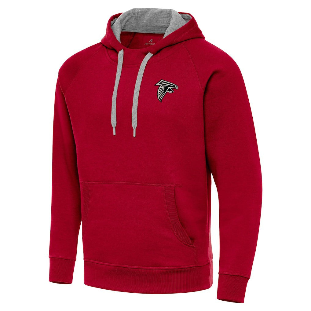 Antigua Brushed Carbon Victory Pullover Hoodie - Atlanta Falcons Hoodies