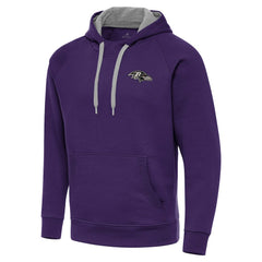 Antigua Brushed Carbon Victory Pullover Hoodie - Baltimore Ravens Hoodies