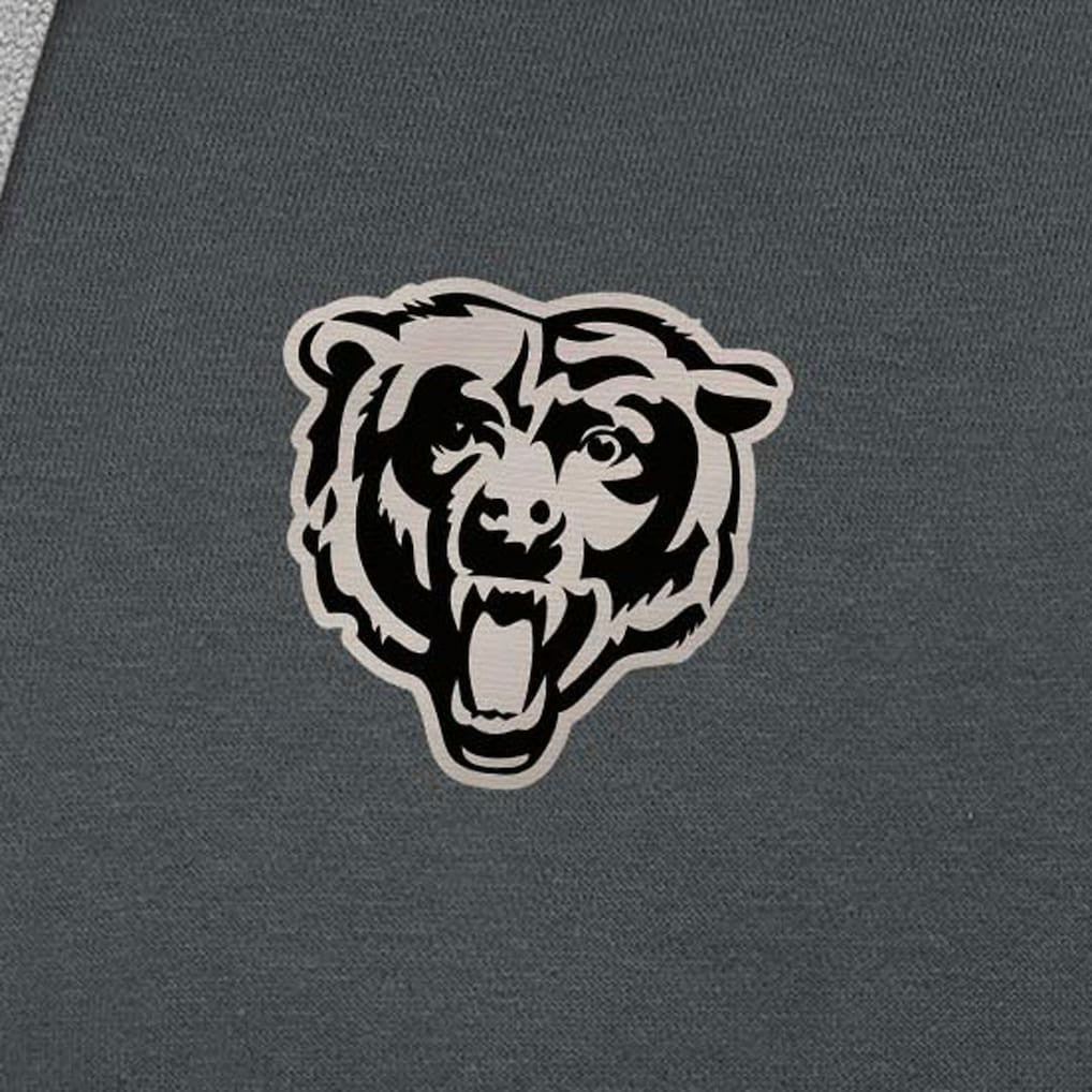 Antigua Brushed Carbon Victory Pullover Hoodie - Chicago Bears Hoodies