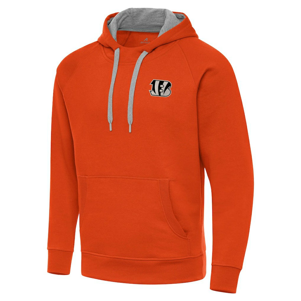 Antigua Brushed Carbon Victory Pullover Hoodie - Cincinnati Bengals Hoodies