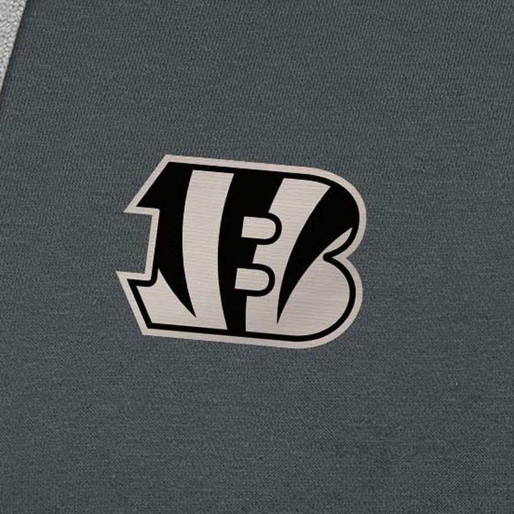 Antigua Brushed Carbon Victory Pullover Hoodie - Cincinnati Bengals Hoodies