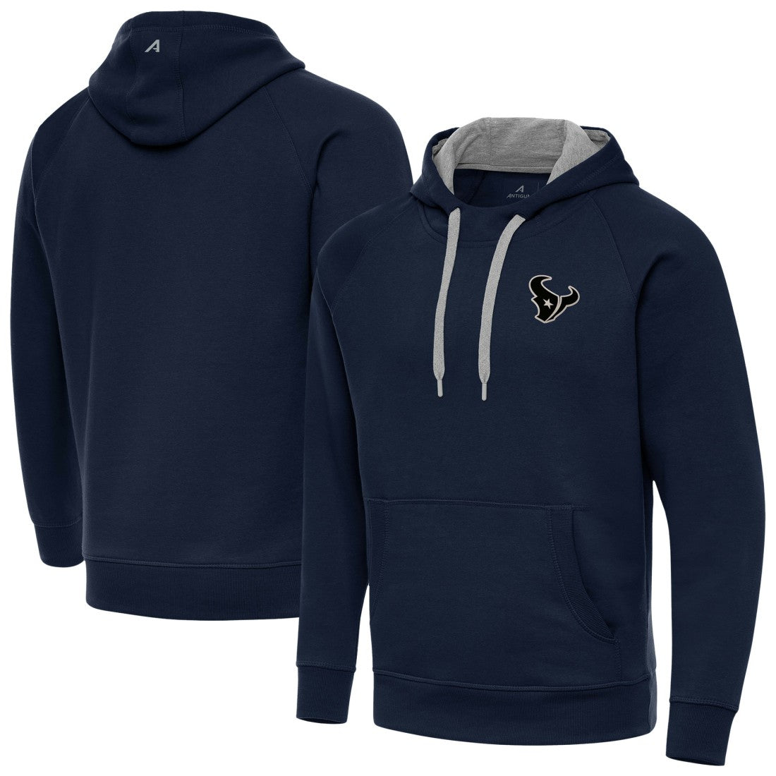 Antigua Brushed Carbon Victory Pullover Hoodie - Houston Texans Hoodies