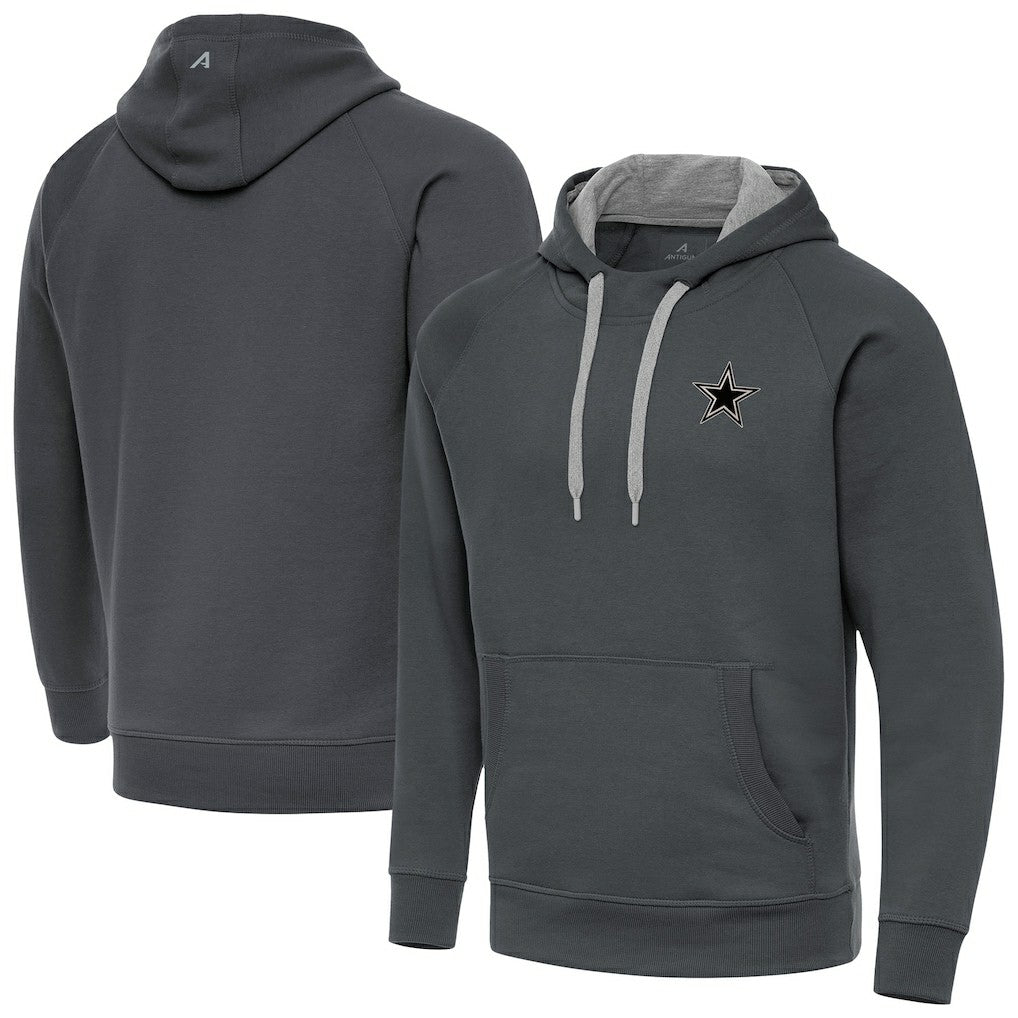 Antigua Brushed Carbon Victory Pullover Hoodie - Dallas Cowboys Hoodies
