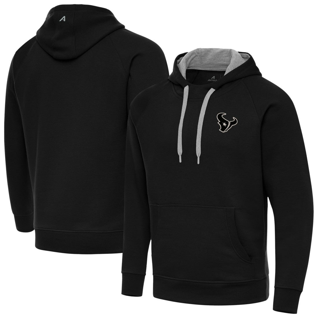 Antigua Brushed Carbon Victory Pullover Hoodie - Houston Texans Hoodies