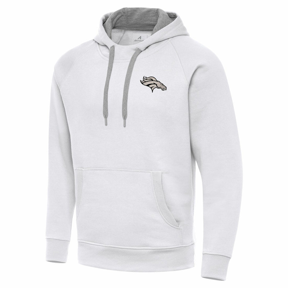 Antigua Brushed Carbon Victory Pullover Hoodie - Denver Broncos Hoodies