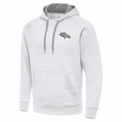 Antigua Brushed Carbon Victory Pullover Hoodie - Denver Broncos Hoodies