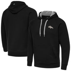 Antigua Brushed Carbon Victory Pullover Hoodie - Denver Broncos Hoodies