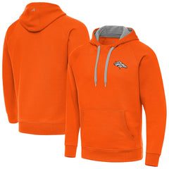 Antigua Brushed Carbon Victory Pullover Hoodie - Denver Broncos Hoodies
