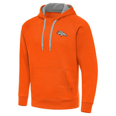 Antigua Brushed Carbon Victory Pullover Hoodie - Denver Broncos Hoodies