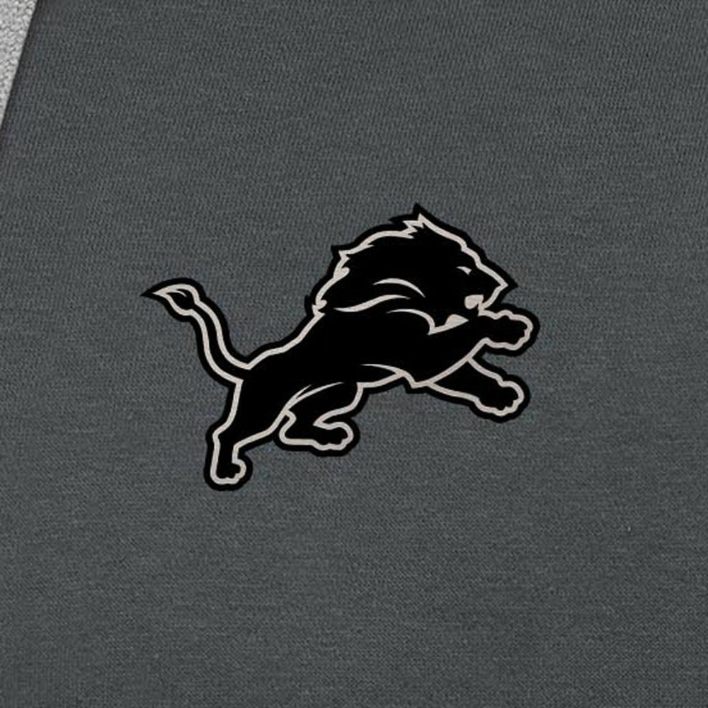 Antigua Brushed Carbon Victory Pullover Hoodie - Detroit Lions Hoodies