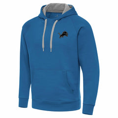 Antigua Brushed Carbon Victory Pullover Hoodie - Detroit Lions Hoodies