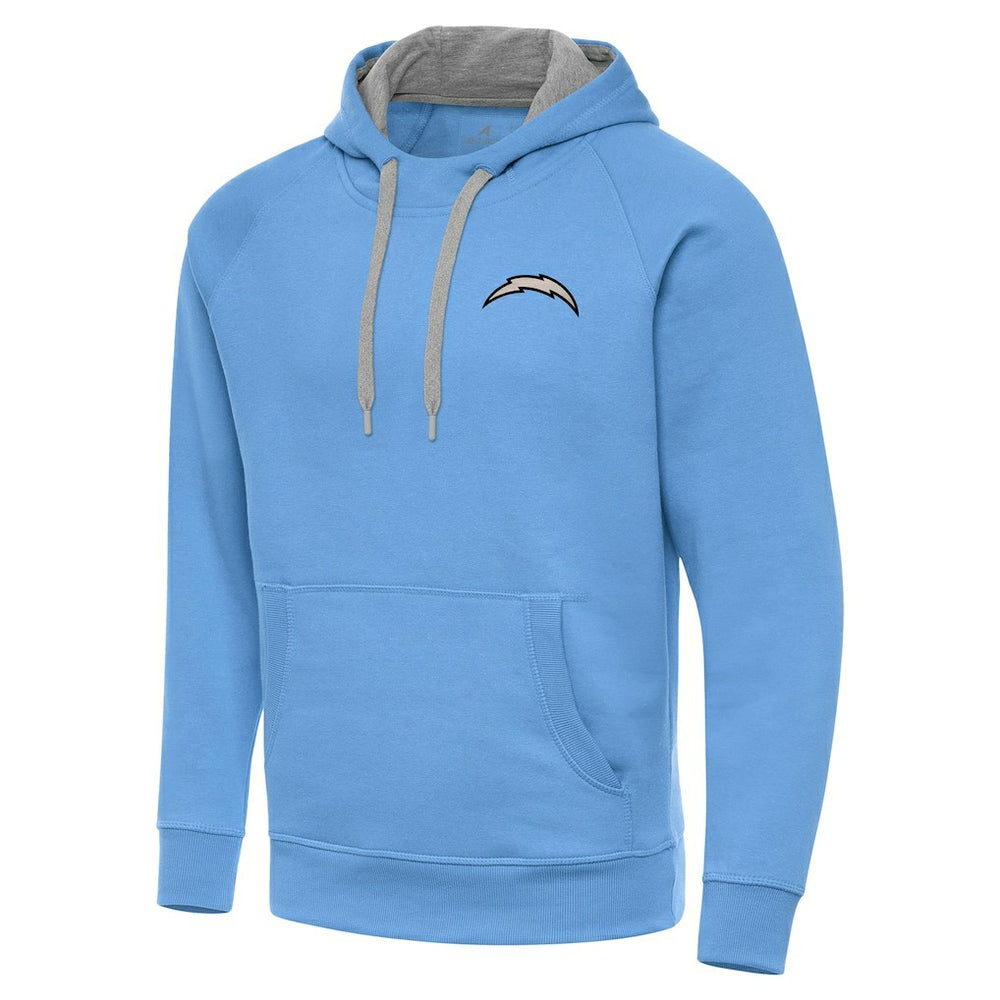 Antigua Brushed Carbon Victory Pullover Hoodie - Los Angeles Chargers Hoodies