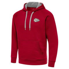 Antigua Brushed Carbon Victory Pullover Hoodie - Kansas City Chiefs Hoodies