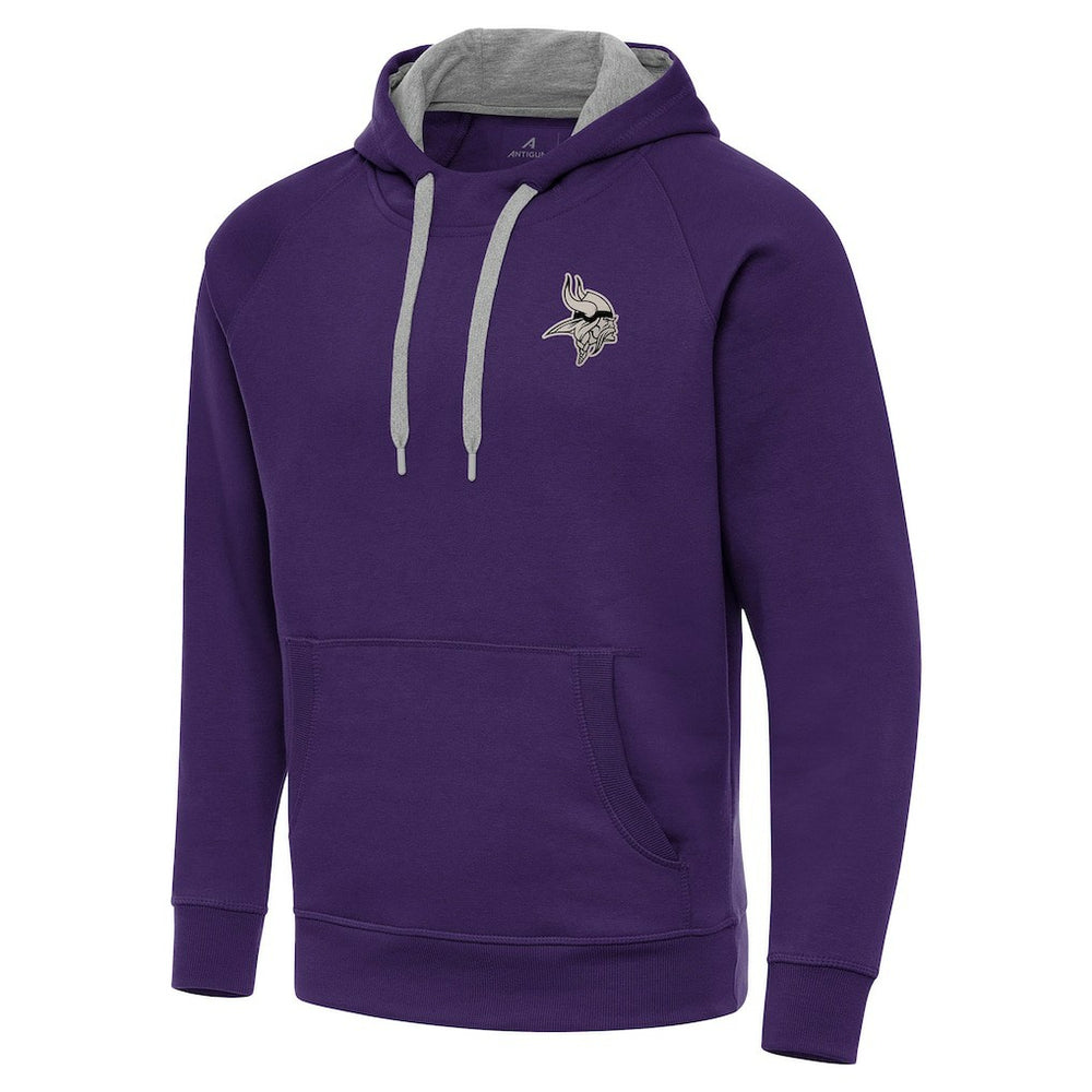Antigua Brushed Carbon Victory Pullover Hoodie - Minnesota Vikings Hoodies
