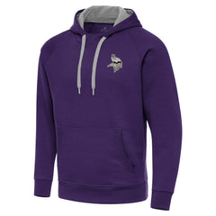 Antigua Brushed Carbon Victory Pullover Hoodie - Minnesota Vikings Hoodies